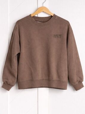 Zara Girls Brown Graphic Crewneck Pullover Sweatshirt Size 11-12
